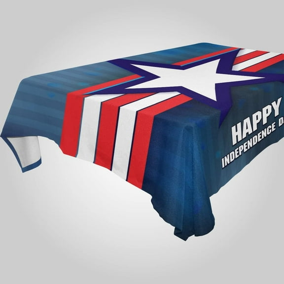 SKYSONIC Independence Day Rectangle Tablecloth Spill-Proof Polyester Table Cloth Table Cover for Kitchen Dining Picnic Holiday Party Decoration,60x120 Inch