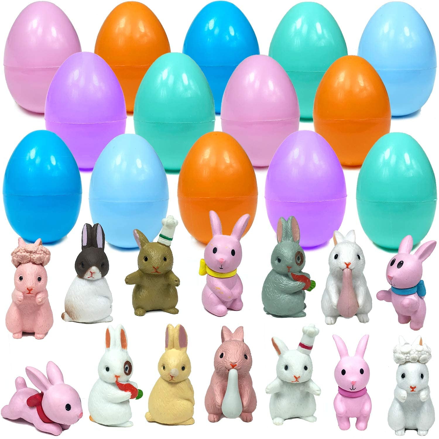 Toy Filled Easter Eggs, 14 Filled with Bunny Figures Cute Farm Rabbit  Display, Mini Surprise Egg for Kids Boys and Girls | Walmart Canada