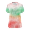thumbnail image 5 of Xdegoge Womens Aesthetic Cloud Tie Dye T Shirt V Neck Short Sleeve Galaxy Pastel Print Relaxed Fit Artistic Y2K Style Summer Casual Fashion Apparel Tees Tops Shirts, 5 of 5