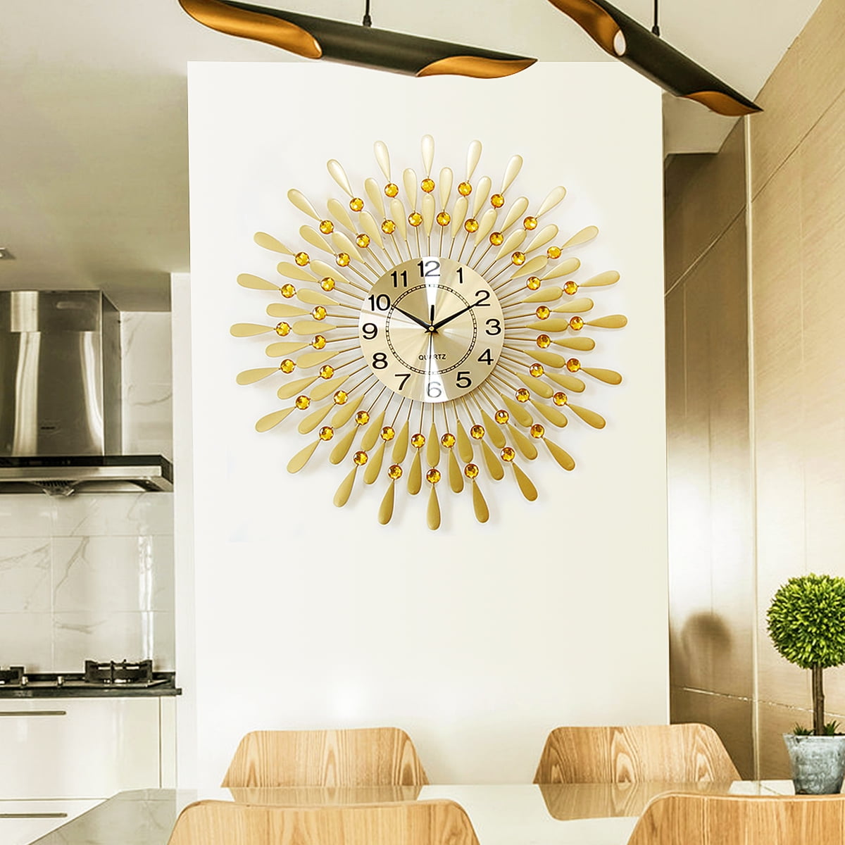 18 5 23 6 Big Wall Clock Metal Wall Clock Luxury Decor Metal Rustic Wall Clock With Silent Movement Oversized Dial Big Fancy Decorative Clock For Living Room Bedroom Office Walmart Com Walmart Com