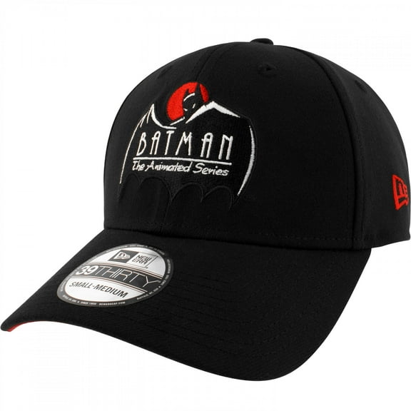 Batman The Animated Series Cape Logo New Era 39Thirty Fitted Hat-Small/Medium