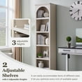 thumbnail image 4 of SinCiDo Tall Arched Bookcase, 5-Tier Narrow Bookshelf with Open Display Shelves for Living Room, Cream, 4 of 7