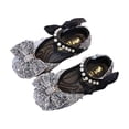 thumbnail image 6 of Afuyipoi ​Girls Rhinestone Pearl Mary Jane Flats, Bling Sequin Princess Sandals, Sparkly Flower Girl Wedding Party Shoes Black Size 12.5 (Little Kids), 6 of 7