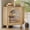 Burlywood, variant on Corner Bread Box for Kitchen Countertop, 16" Large Capacity Bread Storage Bin with Striped Glass Door,2-Layer Box with Removable Shelf, Bread Keeper for Kitchen Corner Organization,