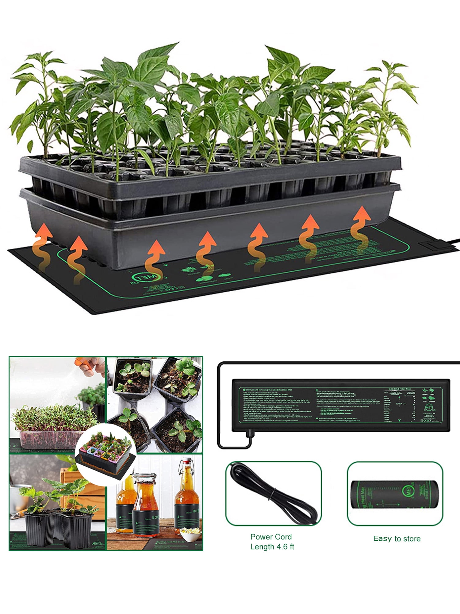 KBOOK Seedling Heat Mat Waterproof Plant Heating Pad for Indoor Plant