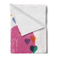 thumbnail image 2 of Valentines Day Soft Flannel Fleece Throw Blanket, Happy Celebration Words Love Romance Theme Abstract Image Heart, Cozy Plush for Indoor and Outdoor Use, 50" x 70", Multicolor, by Ambesonne, 2 of 5