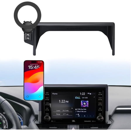 Car Phone Holder for Toyota RAV4 2019-2025 Accessories 7/8-Inch Screen Fixed Clip, 360° Rotation Smart Phone Mount Compatible with MagSafe, Cell Phone Holder That Does Not Affect Air Vent