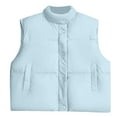 thumbnail image 5 of Daznico Winter Sleeveless Quilted Down Vest with Stand Collar Short for Warmth Outerwear,Womens Vest,XXL, 5 of 5