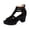 Summer Shoes # Black, variant on Chunky Heels for Women Open Toe Gladiator Sandals Block Heel Ankle Booties Laser Cutout Studded Accents Back Zipper Lugged Footwear for Edgy Style