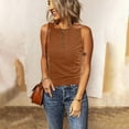thumbnail image 3 of Women's Tank Top Summer Tops Beach Casual Crew Neck Sleeveless Tunic Blouse Shirt, 3 of 3
