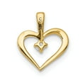 thumbnail image 3 of Real 14kt Yellow Gold AA .02ct. Diamond Heart Pendant; for Adults and Teens; for Women and Men, 3 of 4