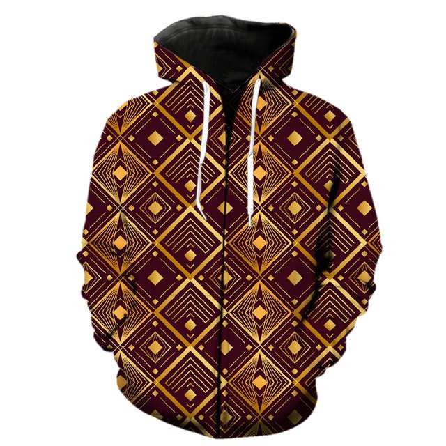 Sudadera con capucha y cremallera para hombre con estampado geométrico abstracto en 3D, estilo urbano, chaquetas con capucha, primavera 2024, informal, gran oferta.