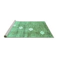 thumbnail image 2 of Ahgly Company Machine Washable Indoor Rectangle Abstract Turquoise Blue Contemporary Area Rugs, 3' x 5', 2 of 4