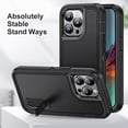 thumbnail image 5 of for iPhone 15 Pro Max Case with Stand,Heavy Duty Protection Shockproof Anti-Scratch Slim Lightweight Protective Sturdy Case Hard Cover for iPhone 15 Pro Max 6.7 Inch,Black, 5 of 18