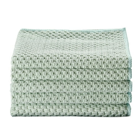 

NUOLUX 5pcs Kitchen Dishcloths Practical Dish Towels Household Cleaning Cloths (Green)