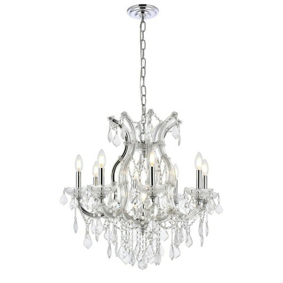 2800 Maria Theresa Collection Chandelier D:26in H:26in Lt:9 Chrome Finish (Royal Cut Crystals)