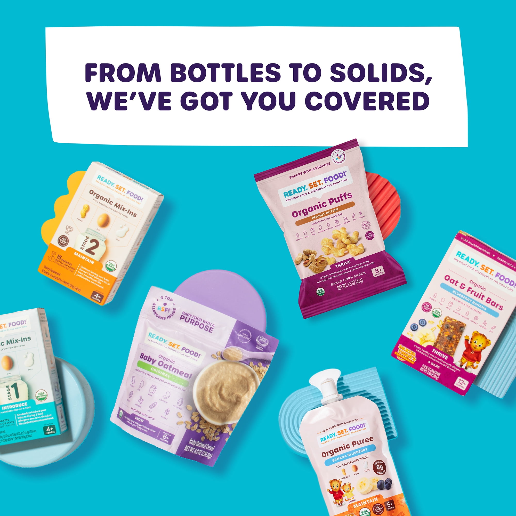 Ready, Set, Food! Organic Peanut Butter Baby Puffs with 9 Top Allergens, Baby & Toddler Food