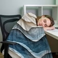 thumbnail image 4 of Flannel Fleece Throw Blanket Beach Ocean Blue Gradient Wave Lightweight Soft Plush Blankets,Coastal Abstract Water Ripple Cozy Warm Throw Blanket for Couch Sofa Bed Car Office All Season Use 40x50in, 4 of 9