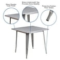 thumbnail image 5 of Flash Furniture Commercial Grade 31.5" Square Silver Metal Indoor-Outdoor Table, 5 of 9
