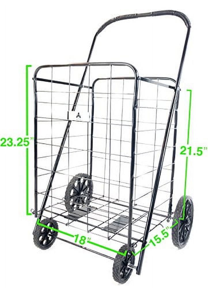 ATH Large Deluxe Rolling Utility Shopping Cart Stowable