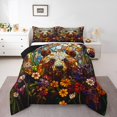 thumbnail image 1 of Erosebridal Bear Print Bedding King Comforter Set, Colorful Floral Flower Down Comforter, Reversible 3 Pieces, 1 of 7
