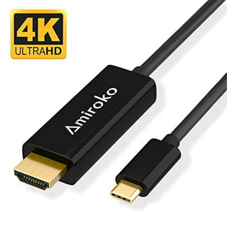 USB-C to HDMI Cable, Amiroko USB 3.1 Type C (Thunderbolt 3 Compatible) to HDMI 4K Cable Adapter for MacBook Pro 2016, MacBook 12