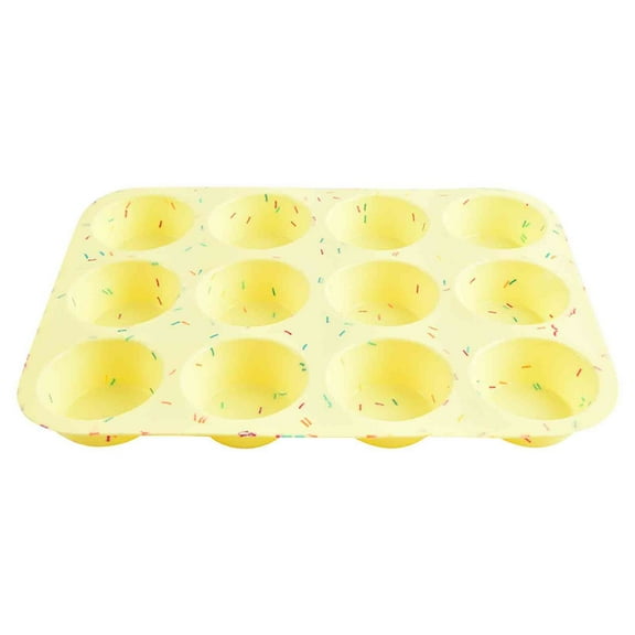 12-Cup Non-Stick Muffin Pan - Professional Baking Tray for Cupcakes & Mini Desserts (33x25cm) - Heat-Resistant Up to 220°C - Dishwasher Safe,A