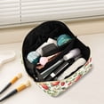 thumbnail image 2 of FORMRS Makeup Bag Travel Cosmetic Organizer for Women Fold Flat Zipper Pouch with Handle, Beige Apple Pattern, 2 of 8