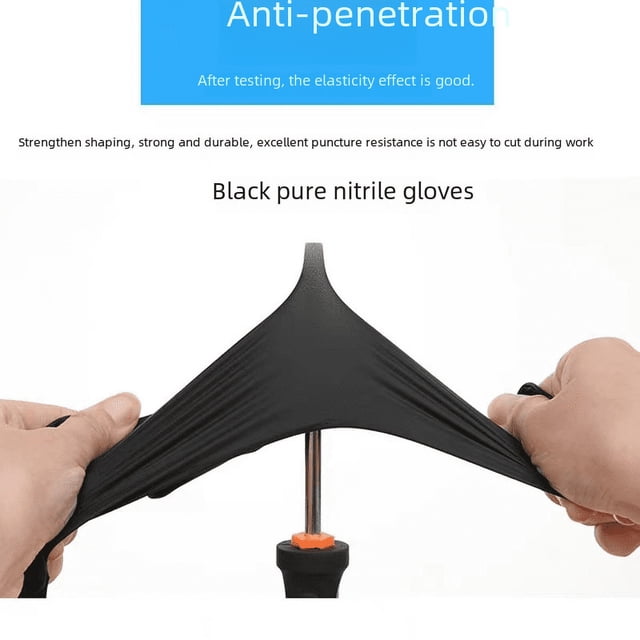 Guantes desechables Ding Qing para catering de alimentos ingleses, reparación de automóviles, guantes de nitrilo negros duraderos y engrosados