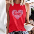 thumbnail image 1 of UPPADA Débardeurs Grande Taille pour Femmes Décontractés Sans Manches Graphiques Tee Chemises Surdimensionnées Tee Hauts Sans Manches Cœur T-Shirts Graphiques Rouges,S, 1 of 4