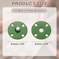 thumbnail image 2 of 10 Sets Sewing Snap Buttons, 15mm Invisible Press Studs Buttons Sew-on Metal Snap Fasteners Zinc Alloy, Dark Green, 2 of 7