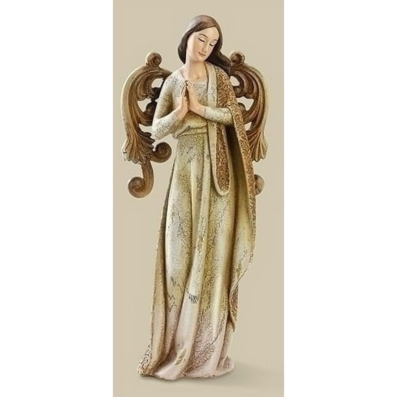 Roman 9.75" Joseph's Studio Brown & Green Beautifully Ornate Weathered Angel Christmas Table Top Figure