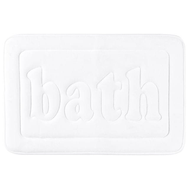 Alfombras de baño de espuma de memoria REGALWOVEN, con fondo antideslizante, suave, absorbente de agua, secado rápido, alfombra de baño blanca de 16" x 24"