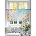 thumbnail image 4 of Summer Coastal Sheer Curtains for Living Room Bedroom Ocean Beach Starfish Botanical Flowers Sheer Curtains 45 Inch Long 2 Panels Set Light Filtering Curtain Window Treatments Drapes for Dining Room, 4 of 6