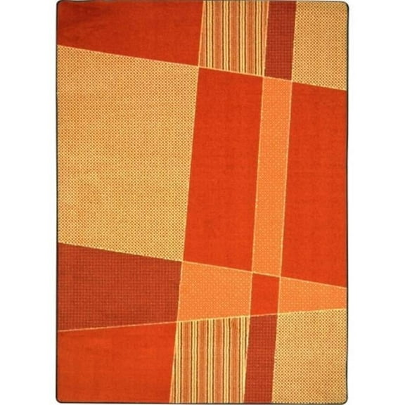 Joy Carpets  Kid Essentials Spazz Rectangle Teen Area Rugs 01 Orange - 3 ft. 10 in. x 5 ft. 4 in.