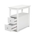 thumbnail image 3 of Night Stands for Bedrooms, White Wood Nightstand with Charging Station, Multifunctional Side Table with Storage Drawers, Solid Wood Legs, Modern End Table for Home, Office, Dormitory, Apartment, R1031, 3 of 12