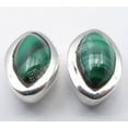 thumbnail image 2 of SilverStarJewel Sterling Silver Malachite Earrings 0.4" Traditional Wholesale Jewelry, 2 of 3