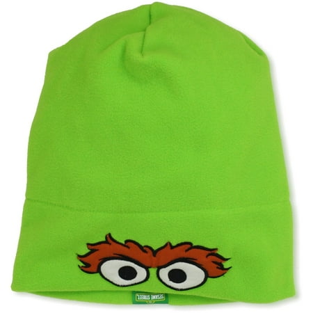 The North Face Boys Fleece - Sesame Street Oscar The Grouch Big Face w/ Eyes & Eyebrows UV Headwear Boys Winter Fleece Slouchy Toque Green Hat Cap UPF 50+ Coppertone