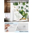 thumbnail image 5 of No Hook Shower Curtain with Snap-in Liner, St Patrick's Day Shamrock Waterproof Fabric Bathroom Curtains, Lucky Four Leaf Gold Coin Green Bath Curtains & Mesh Top Window Narrow 36"x78", 5 of 9
