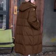 thumbnail image 7 of HTNBO Womens Winter Down Coat Warm Quilted Puffer Jackets Maxi Long Thicken Parka Hooded Anorak Loose Fit Overcoat Outwear, 7 of 7
