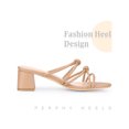 thumbnail image 3 of BLISSFUL STEP Pointed Toe Double Knotted Block Heel Slide Sandals for Women, 3 of 4