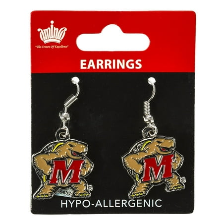 - Maryland Terps - NCAA Team Logo Dangler Earrings, Officially licensed by NCAA By aminco From USA