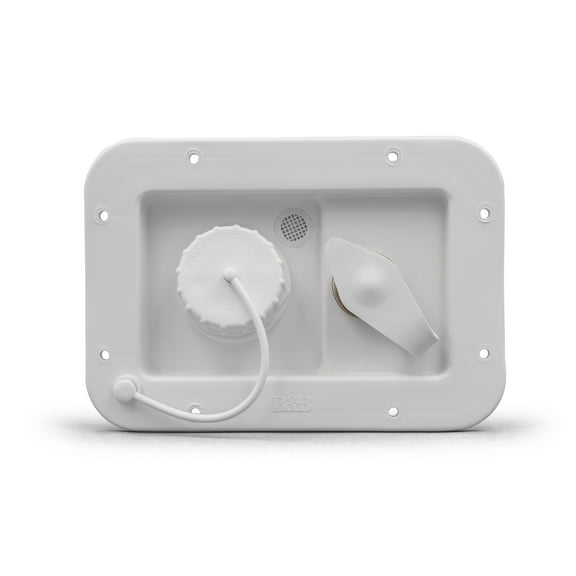 B&B Molders RV Camper City/Gravity Water Hatch With Brass Check Valve Polar White PN 94224 Thetford