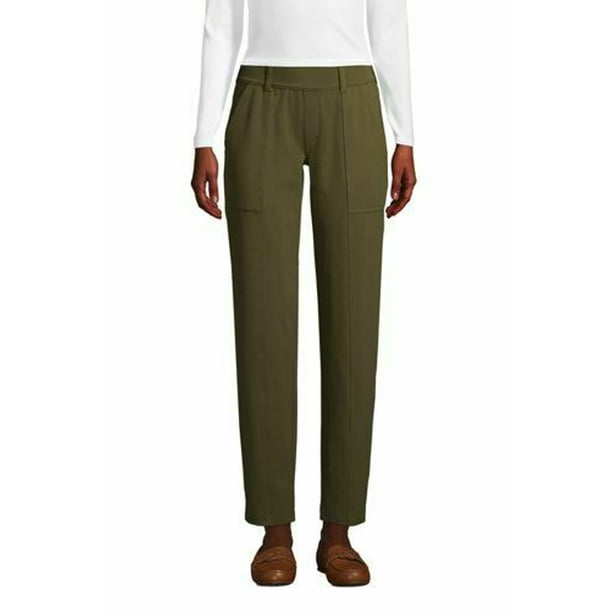 Lands' End Starfish Mid Rise Utility Ankle Pants Forest Moss L Petite ...