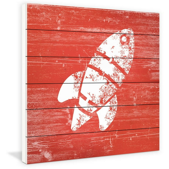 Marmont Hill - "White Rocket" Painting Print on White Wood