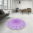 thumbnail image 4 of Ahgly Company Machine Washable Indoor Round Transitional Blossom Pink Area Rugs, 8' Round, 4 of 7