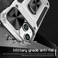 thumbnail image 3 of Allytech iPhone 15 Plus Case with Kickstand, Sliding Camera Lens Protector Rugged Hybrid Military Grade Shockproof Bumper Phone Case for Apple iPhone 15 Plus - Silver, 3 of 10