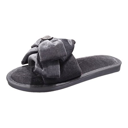 

ZHAGHMIN Trendy Shoes For Women 2023 Ladies Fashion Solid Color Bow Knot Comfortable Warm Flat Casual Cotton Slippers Fisherman Sandals For Women Heel Fashion Sandals For Women Clear Extra Wide Widt