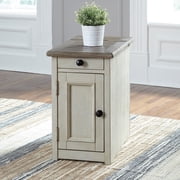 Signature Design by Ashley Casual Bolanburg Chairside End Table with USB Ports & Outlets Two-tone