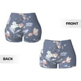 thumbnail image 5 of Xecao Watercolor Flowers Butterfly Print Workout Shorts for Women Soft Smooth Gym Yoga Scrunch Active Tennis Workout Running Shorts, 5 of 9